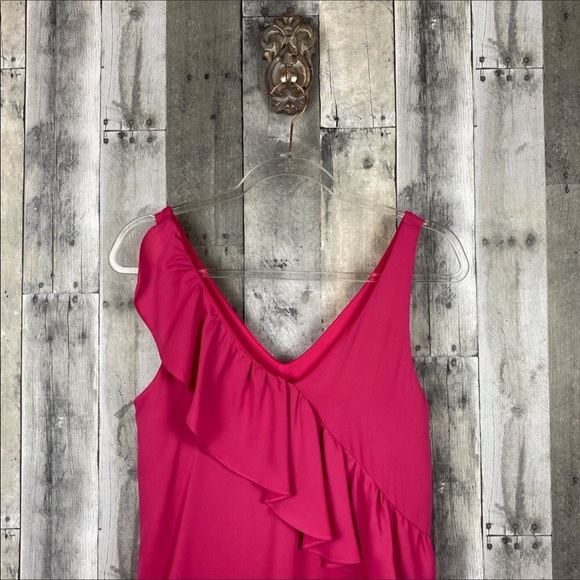 Everly Fuchsia Pink Ruffle Front Dress Size Small - Picture 7 of 16